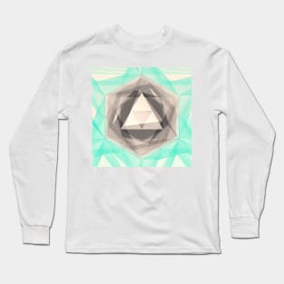 Jewel Lines 2 - Jade & Charcoal Long Sleeve T-Shirt